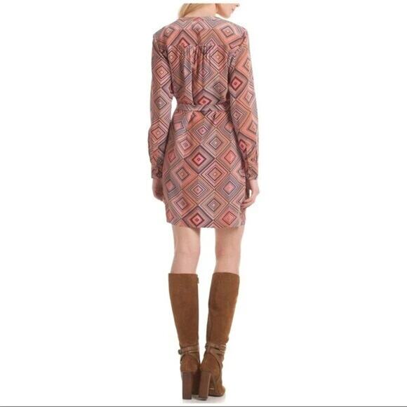 Trina Turk Dress 8 Geometric Print Janny Quirk Silk Pull Over - Picture 4 of 8